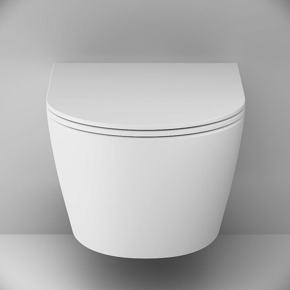 Унитаз подвесной 49 AM.PM Func C8F1900MWSC (глубина 49 см) Торнадо, с сиденьем микролифт, белый матовый-4