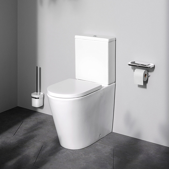 Унитаз-компакт напольный AM.PM Flash C9H8600LMSC безободковый с сиденьем микролифт, белый-9