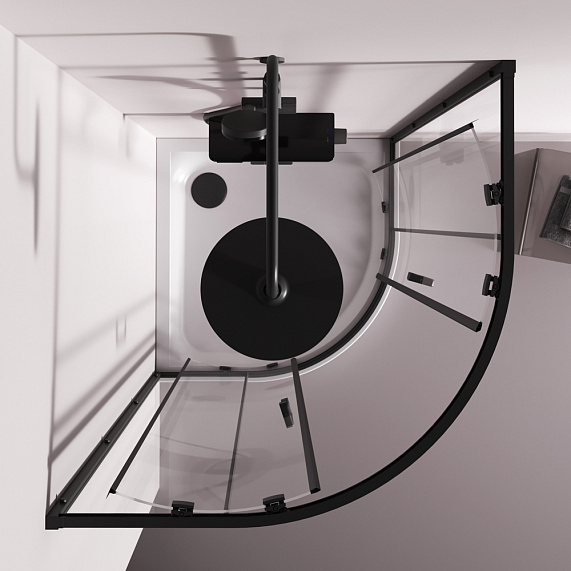 Душевое ограждение без поддона 90x90 AM.PM Above W9XG-401-9090-BT профиль черный-5