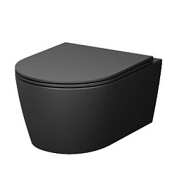 Унитаз подвесной 49 AM.PM Func C8F1900MBSC (глубина 49 см) Торнадо, с сиденьем микролифт, черный матовый
