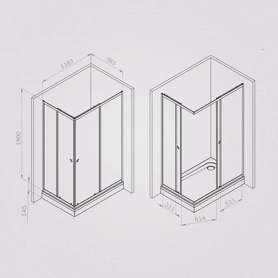 Душевое ограждение без поддона 120x80 AM.PM Sunny W87G-403-12080-BT профиль черный матовый-6
