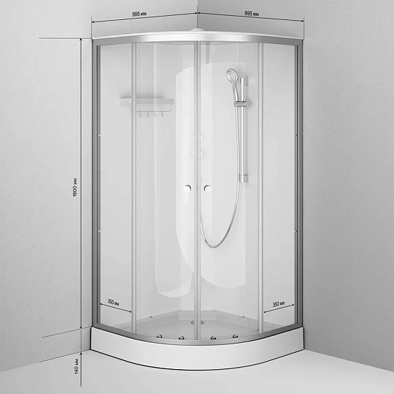 Душевая кабина 100x100 AM.PM X-Joy W94C-401-100MT профиль серебристый, низкий поддон-7