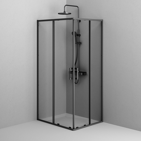 Душевое ограждение без поддона 120x80 AM.PM Above W9XG-403-12080-BT профиль черный-12