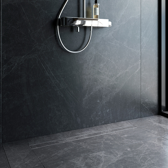 Душевой трап (лоток) 90 AM.PM PrimeFlow W02SC-U11-090-04SB комбинированный затвор со стальной матовой решеткой под плитку-4