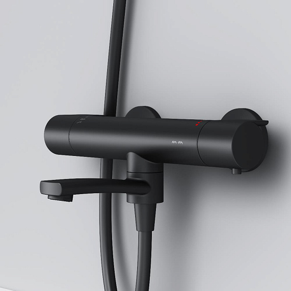 Смеситель для ванны и душа AM.PM X-Joy F85A50022 терсмостат, поворотный излив, черный-3