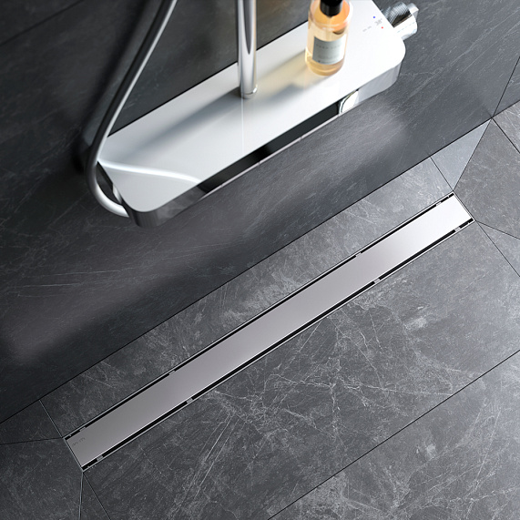 Душевой трап (лоток) 90 AM.PM PrimeFlow W02SC-U11-090-04SB комбинированный затвор со стальной матовой решеткой под плитку-3