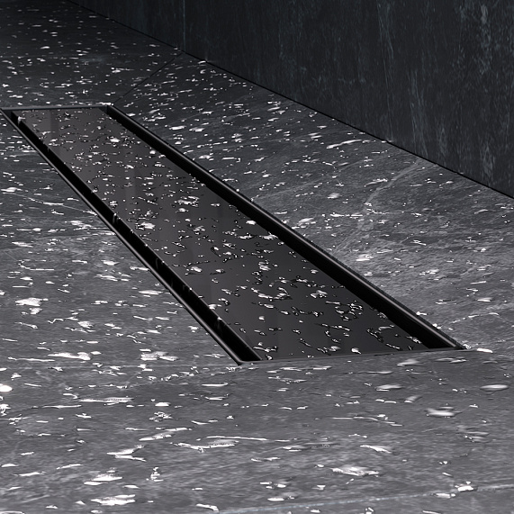 Душевой трап (лоток) 60 AM.PM MasterFlow W01SC-U11-060-04BM комбинированный затвор с черной матовой решеткой под плитку-13