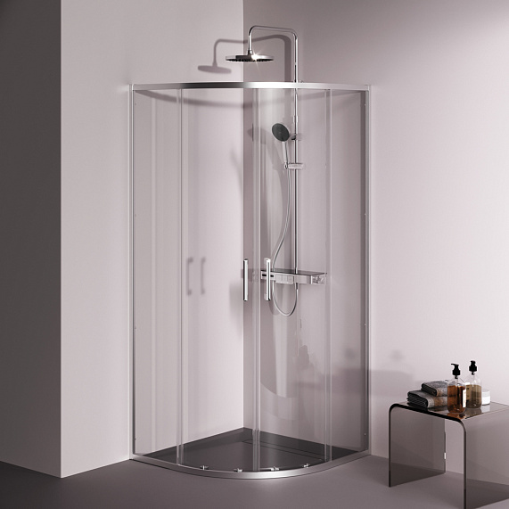 Душевое ограждение без поддона 90x90 AM.PM Above W9XG-401-9090-MT профиль серебристый