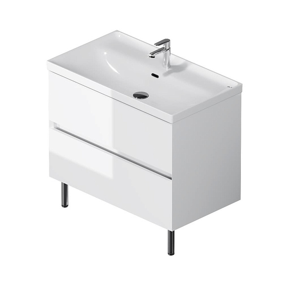 Тумба под раковину 80 AM.PM Above M9XFSX0802WG напольная, белая глянцевая-9