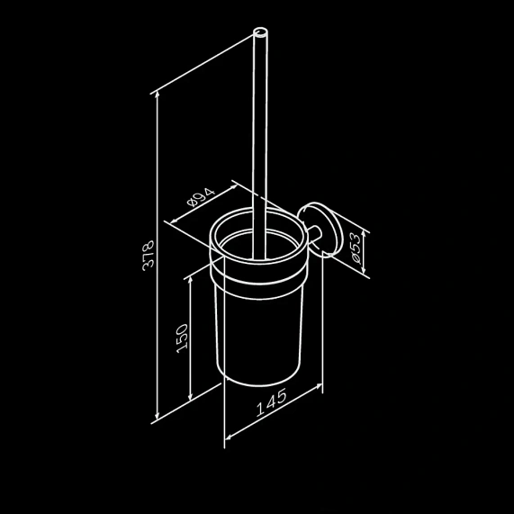 Ершик для унитаза AM.PM X-Joy A85A33300 со стеклянной настенной подставкой, хром-6