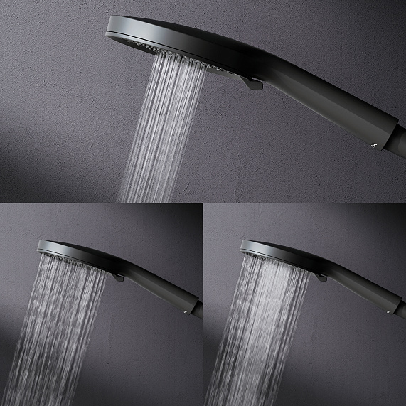 Душевая система AM.PM X-Joy F0785A722 стойка с тропическим душем, смесителем, изливом, черная матовая-6