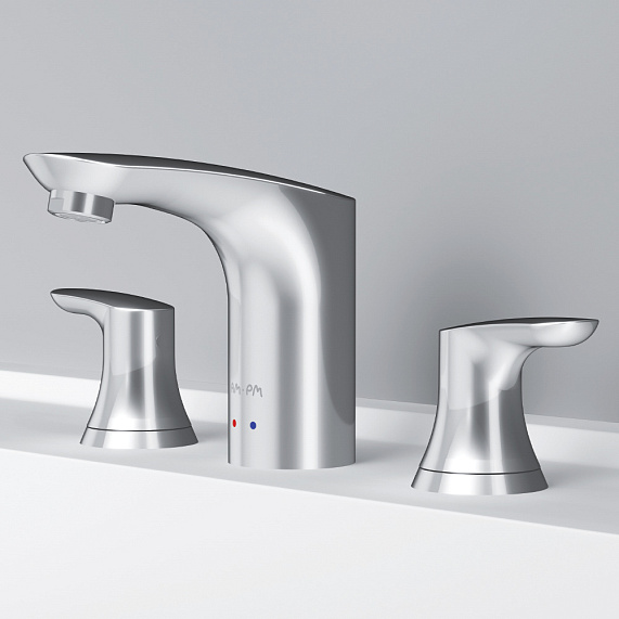 Смеситель для раковины (умывальника) AM.PM Like F8008000 с донным клапаном, трехсекционный, хром-2