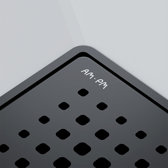 Душевой трап 10x10 AM.PM MasterFlow W01BD-P11-010-01BM комбинированный затвор с черной матовой решеткой-9