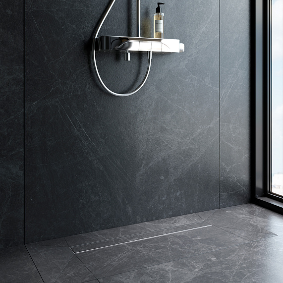 Душевой трап (лоток) 70 AM.PM PrimeFlow W02SC-U11-070-04SB комбинированный затвор со стальной матовой решеткой под плитку-4