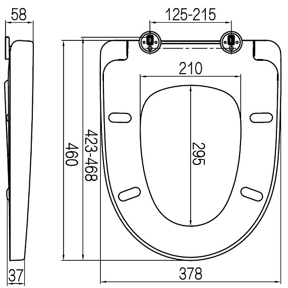 Сиденье (крышка) для унитаза AM.PM Awe C117852WH с микролифтом, дюропласт, белое-2