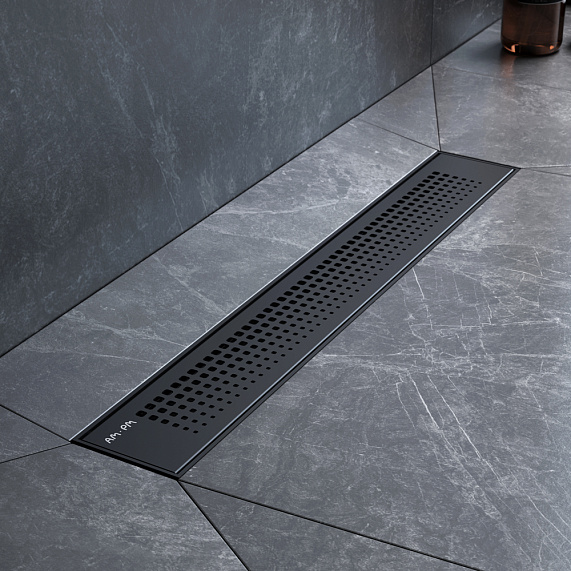 Душевой трап (лоток) 50 AM.PM PrimeFlow W02SC-P11-050-01BM комбинированный затвор с черной матовой решеткой-4