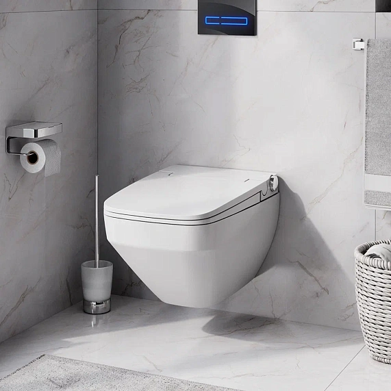 Унитаз-биде подвесной безободковый с инсталляцией AM.PM Inspire 2.0 IS450A38.CCC50A сиденьем микролифт, черной сенс. клавишей-2