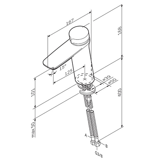 Тумба с раковиной и смесителем 120 AM.PM Inspire 2.0 M50AFHX1203GM подвесная графит-8