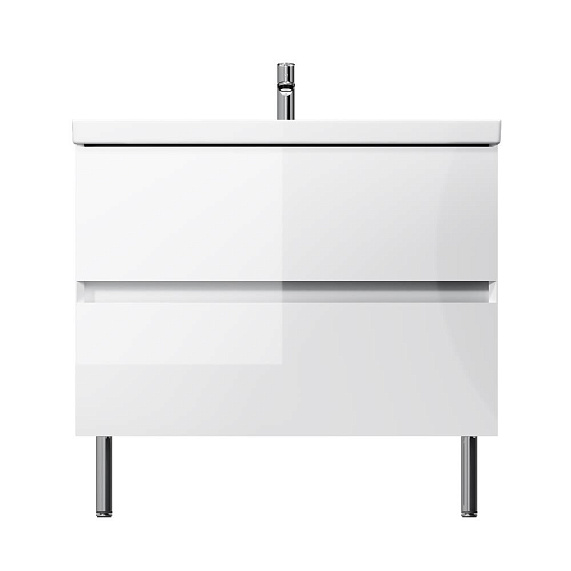 Тумба под раковину 80 AM.PM Above M9XFSX0802WG напольная, белая глянцевая-11
