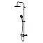 Душевая система AM.PM X-Joy F0785A522 стойка с тропическим душем, термостатом, смесителем, изливом, черная матовая
