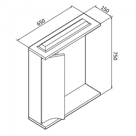 Шкафчик с зеркалом в ванную 65 AM.PM Like M80MPL0651WG левый белый глянец-6