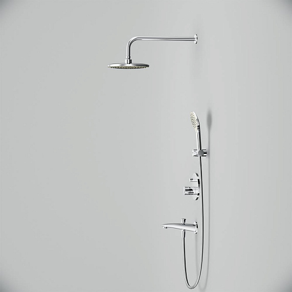 Встраиваемая душевая система AM.PM X-Joy FP85A10020 хром: тропический верхний душ, излив с душевой лейкой-5