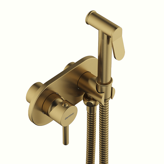 Гигиенический душ со смесителем Damixa Option 214000000 бронзовый встраиваемый, шланг 1500, держатель-5