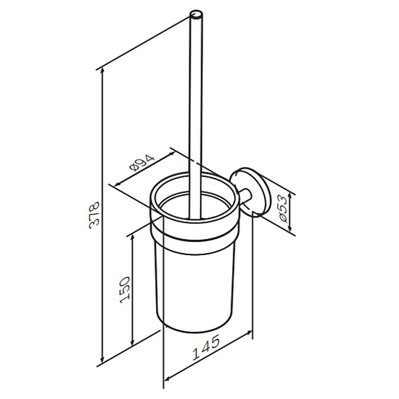 Ершик для унитаза AM.PM X-Joy A85A33399 со стеклянной настенной подставкой, золото-6
