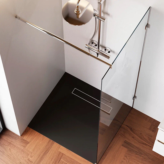 Душевая перегородка 80x195 AM.PM X-Joy W94WI-80-F1-MTE прозрачное стекло, профиль хром-2