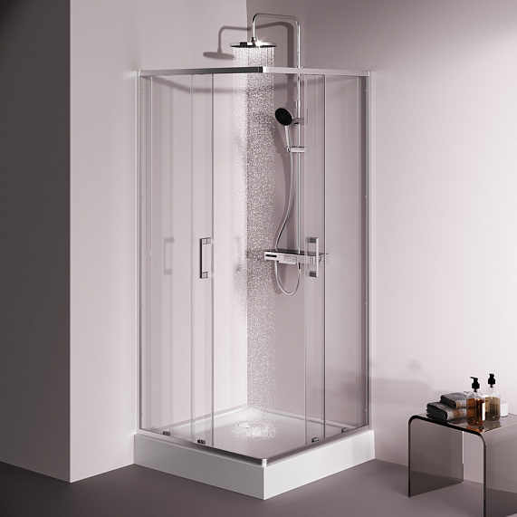 Душевое ограждение без поддона 90x90 AM.PM Above W9XG-403-9090-MT профиль серебристый-4