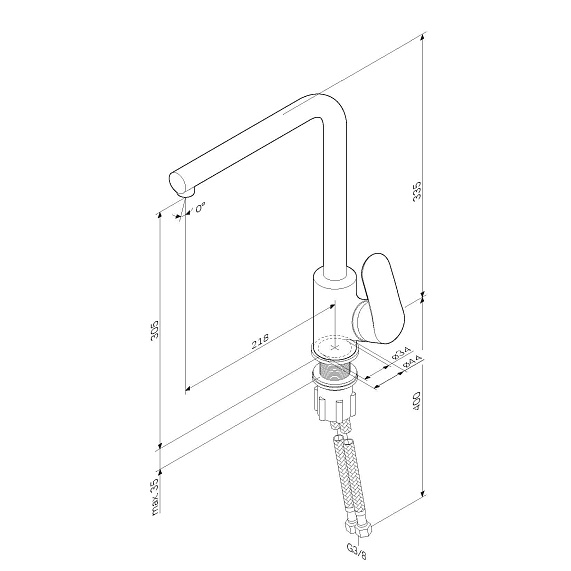 Смеситель для кухни AM.PM Like F8005022 высокий, черный-9