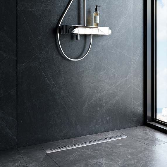 Душевой трап (лоток) 70 AM.PM PrimeFlow W02SC-P11-070-01SB комбинированный затвор со стальной матовой решеткой-2