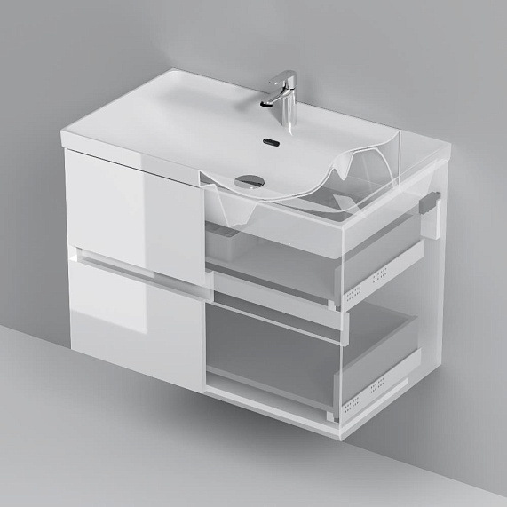 Тумба под раковину 80 AM.PM Above M9XFHX0802WG подвесная белая глянцевая-7